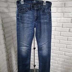 7 For All Mankind Slimmy Men's Size 30 Straight Leg Medium Wash Blue Jeans